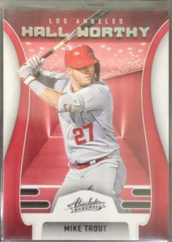 Mike Trout #HW-10 Baseball Cards 2022 Panini Absolute Hall Worthy