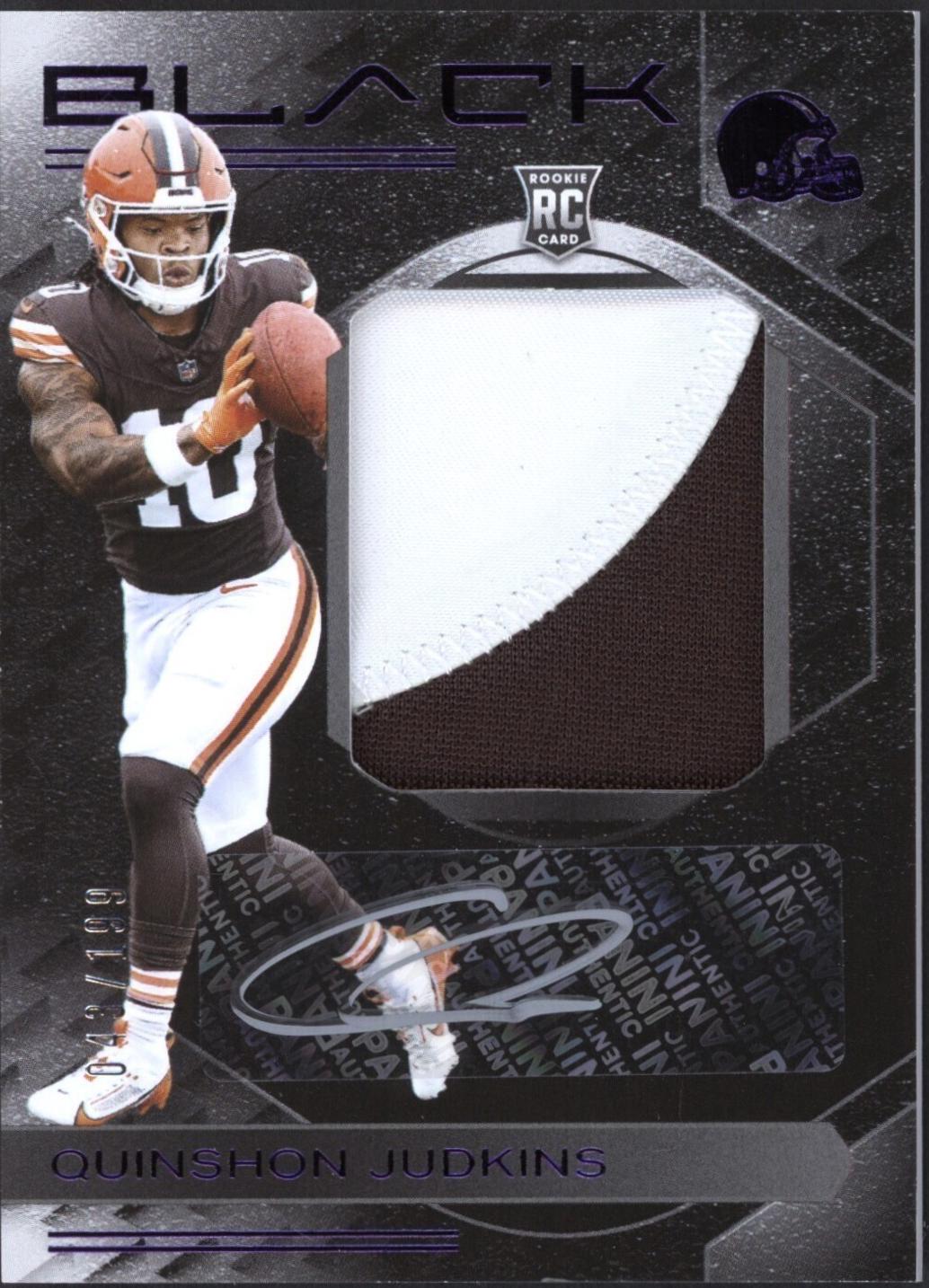 Quinshon Judkins #27 2025 Panini Black Football Rookie Patch Autographs