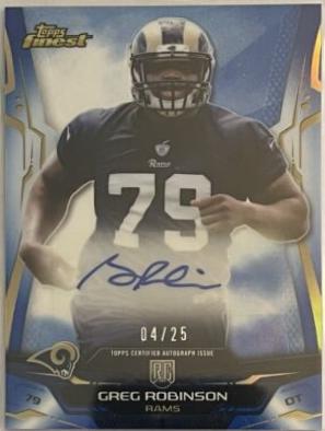 Greg Robinson [Autograph Blue Refractor] #107 Football Cards 2014 Topps Finest