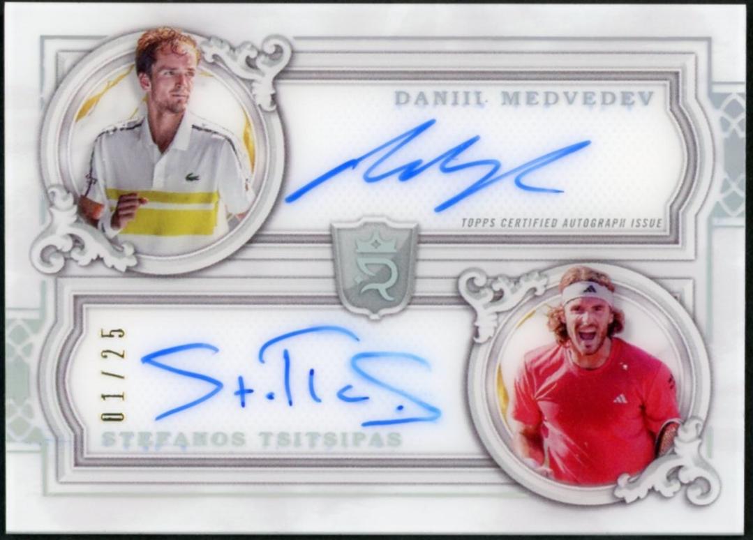 Stefanos Tsitsipas / Daniil Medvedev #DA-MT Tennis Cards 2024 Topps Royalty Dual Autograph