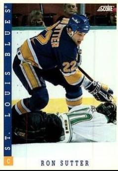 Ron Sutter #39 Hockey Cards 1993 Score