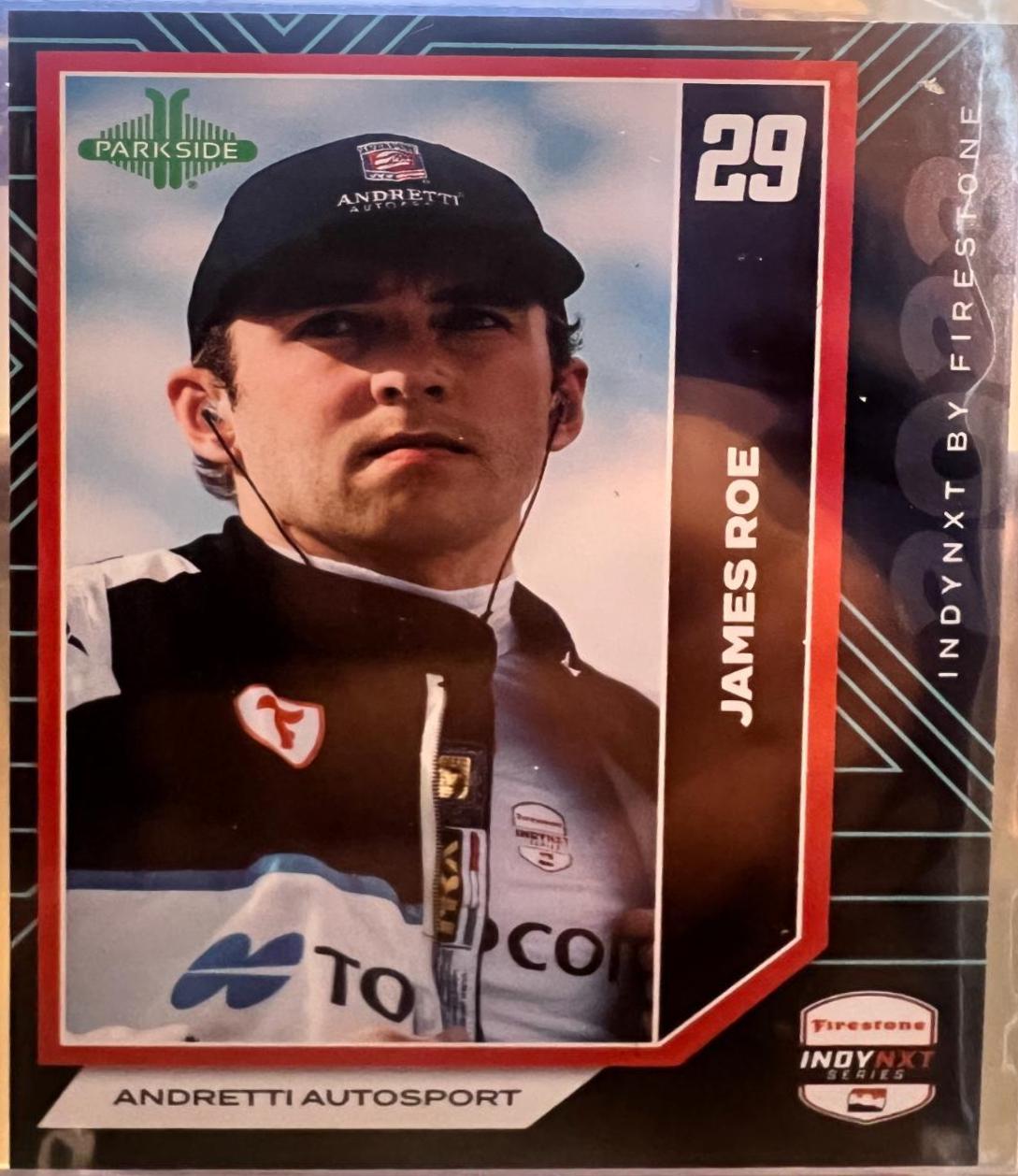 James Roe #INXT-JR Racing Cards 2024 Parkside NTT IndyCar INDYNXT
