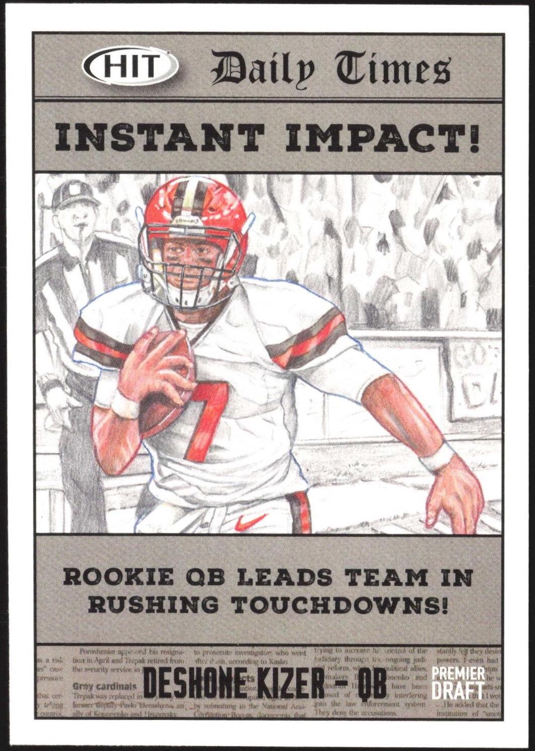 Deshone Kizer #57 Football Cards 2018 Sage Hit Premier Draft