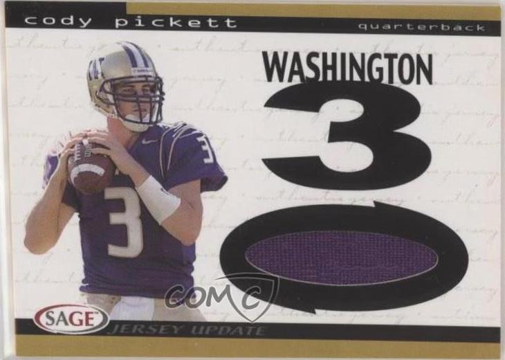 Cody Pickett #14 Football Cards 2004 Sage Hit Jersey