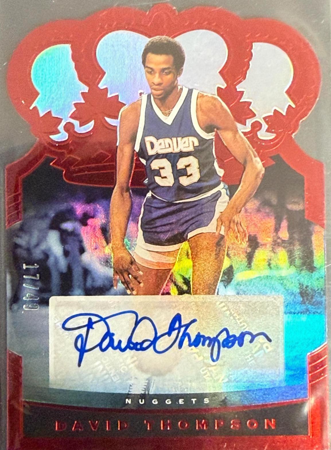 David Thompson #CA-DTH 2020-21 Panini Crown Royale Basketball Crown Autographs