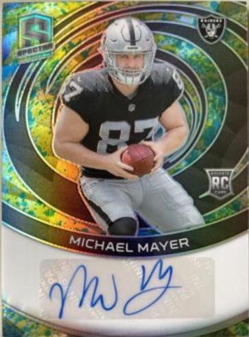 Michael Mayer #16 Football Cards 2023 Panini Spectra Rookie Autograph Psychedelic