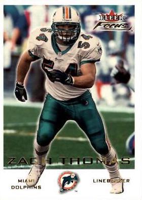 Zach Thomas #40 Football Cards 2000 Fleer Focus