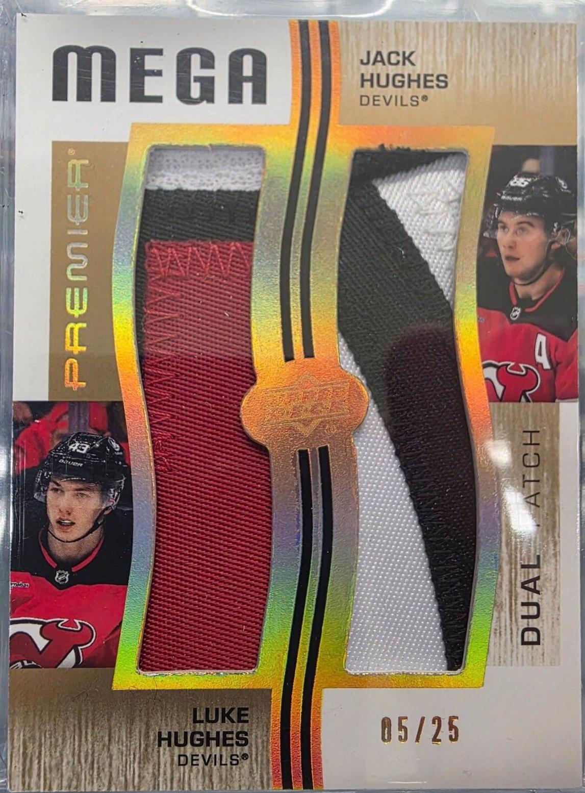 Jack Hughes / Luke Hughes #PD-JHLH Hockey Cards 2023 Upper Deck Premier Dual Patch