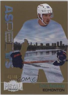 Dylan Holloway [Gold ] #A-28 Hockey Cards 2022 Skybox Metal Universe Aspects