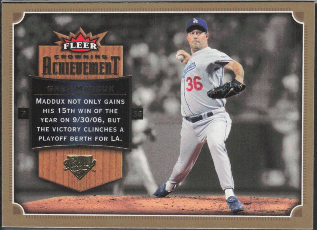 Greg Maddux #CA-GM Baseball Cards 2007 Fleer Crowning Achievement