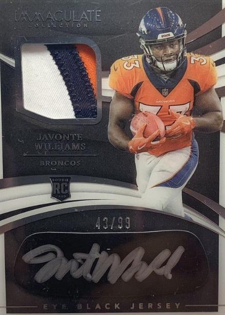 Javonte Williams #25 2021 Panini Immaculate Collection Football