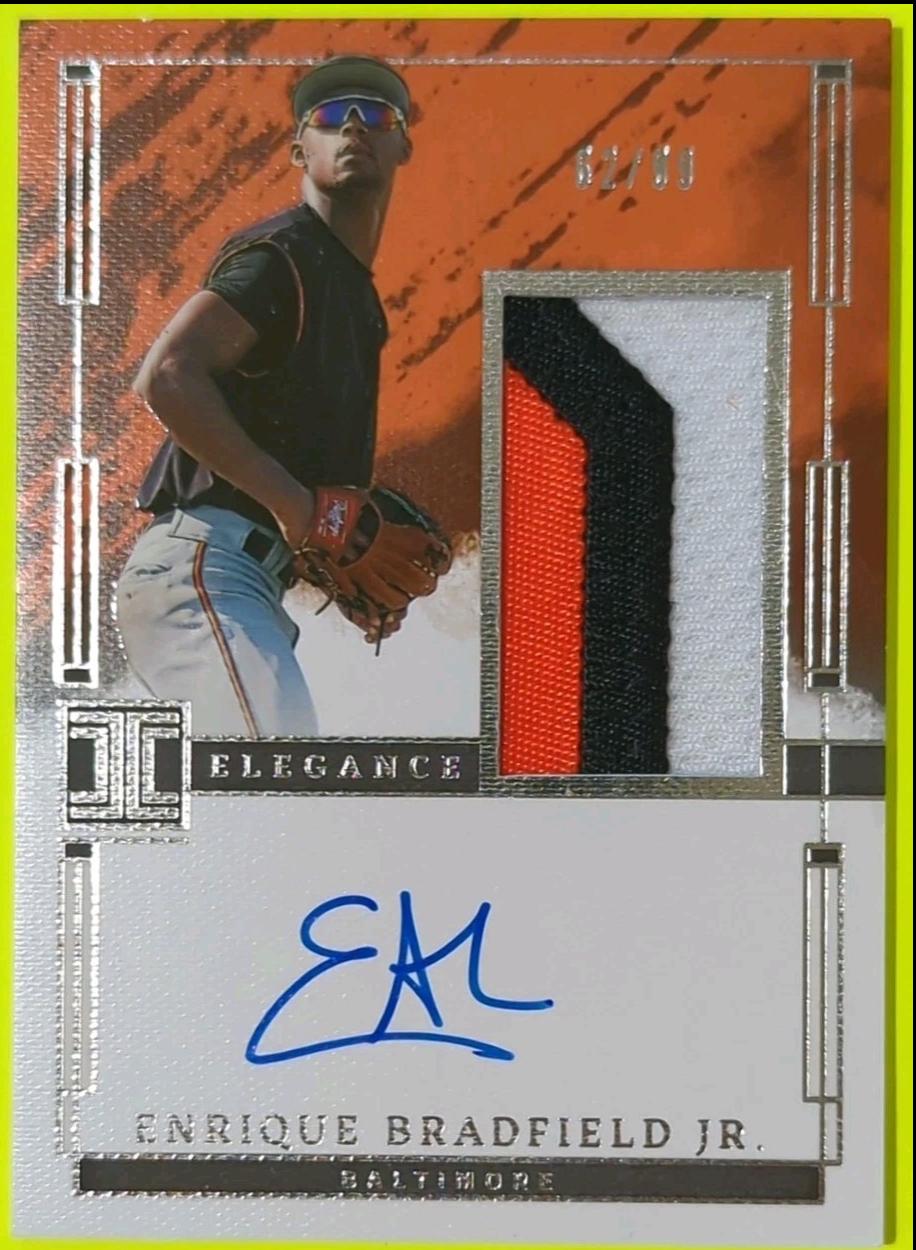 Enrique Bradfield Jr. #EPJ-EB Baseball Cards 2024 Panini Impeccable Elegance Prospect Jersey Autograph