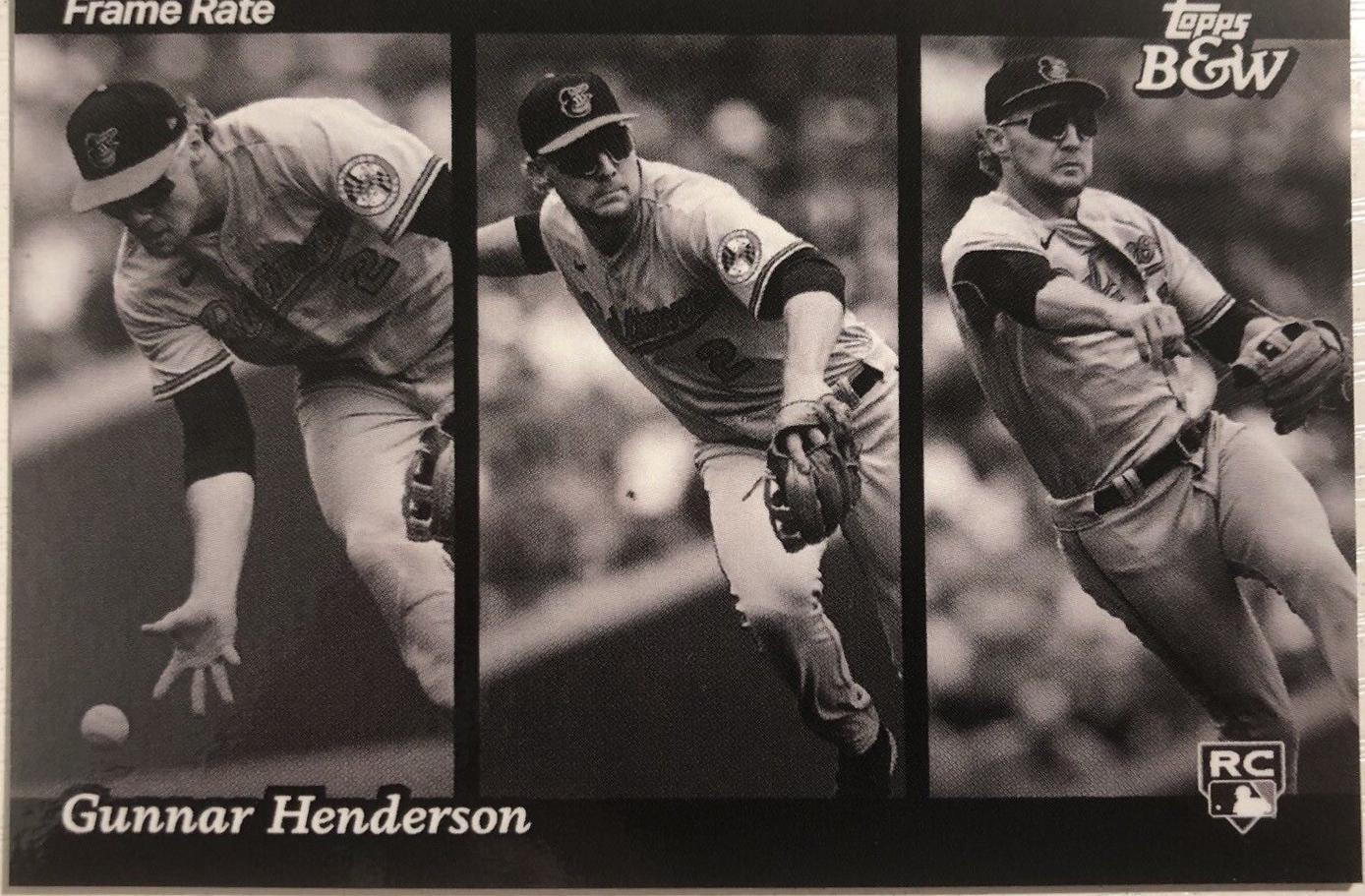 Gunnar Henderson #FR4 Baseball Cards 2023 Topps Black and White Frame Rate