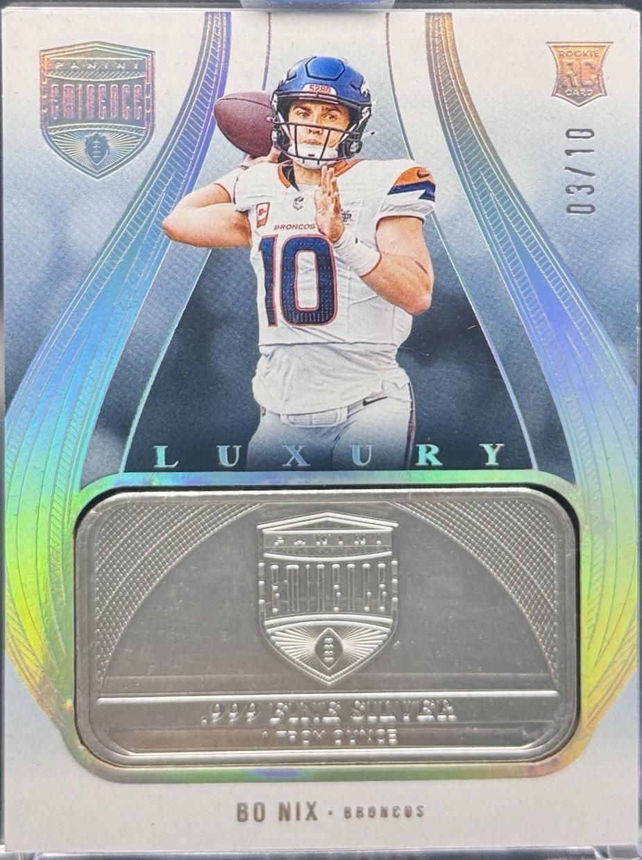 Bo Nix #9 2024 Panini Eminence Luxury Silver Bar Football