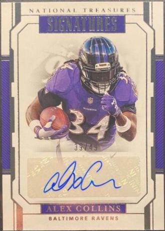 Alex Collins Football Cards 2018 National Treasures Signatures