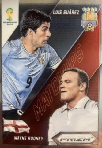 Luis Suarez, Wayne Rooney #9 Soccer Cards 2014 Panini Prizm World Cup Matchups