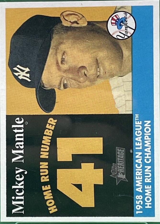 Mickey Mantle #MHRC41 Baseball Cards 2007 Topps Heritage 1958 Home Run Champion