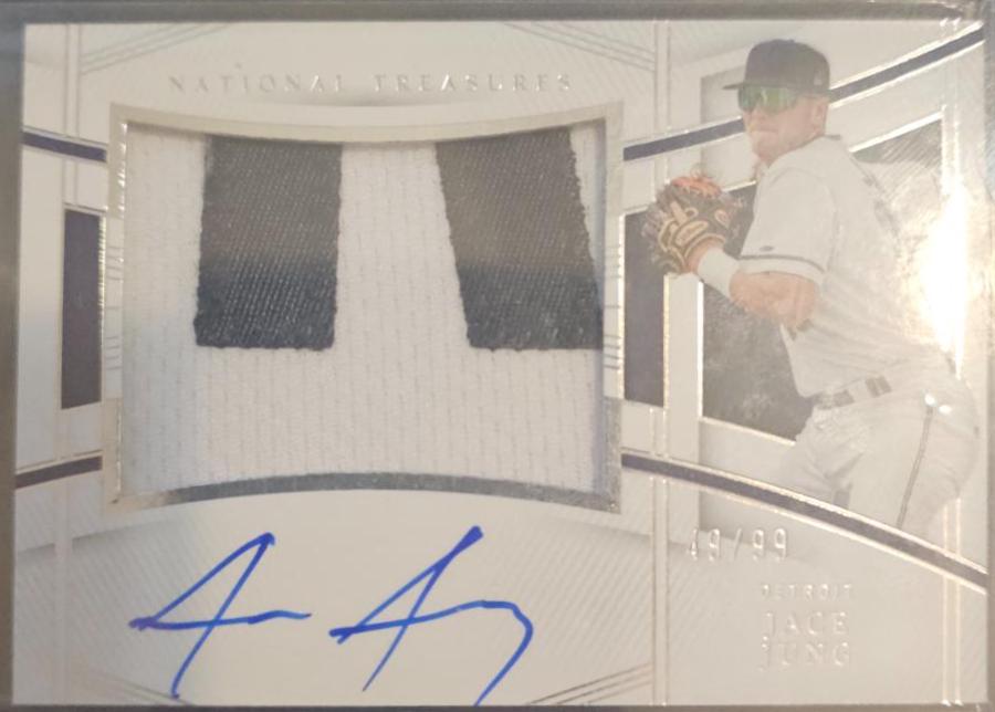 Jace Jung #137 Baseball Cards 2023 Panini National Treasures Rookie Material Signature