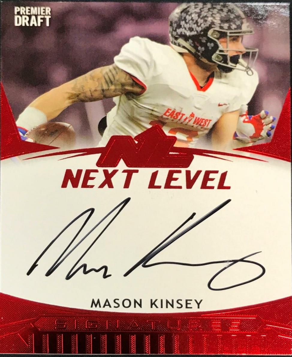 Mason Kinsey #NL-MK 2020 Sage Hit Next Level Signatures Football