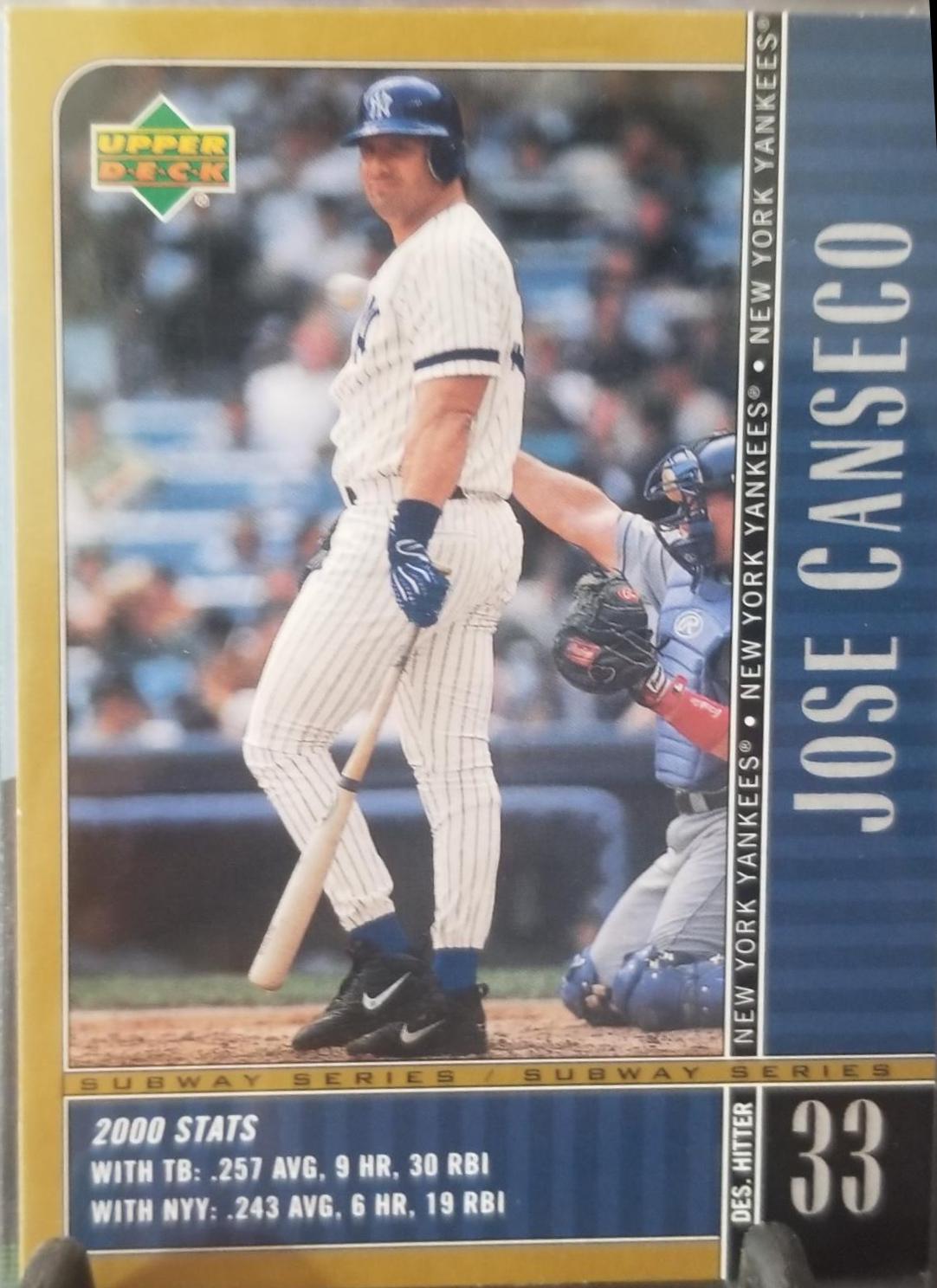 Jose Canseco #NY13 Baseball Cards 2000 Upper Deck Subway Series