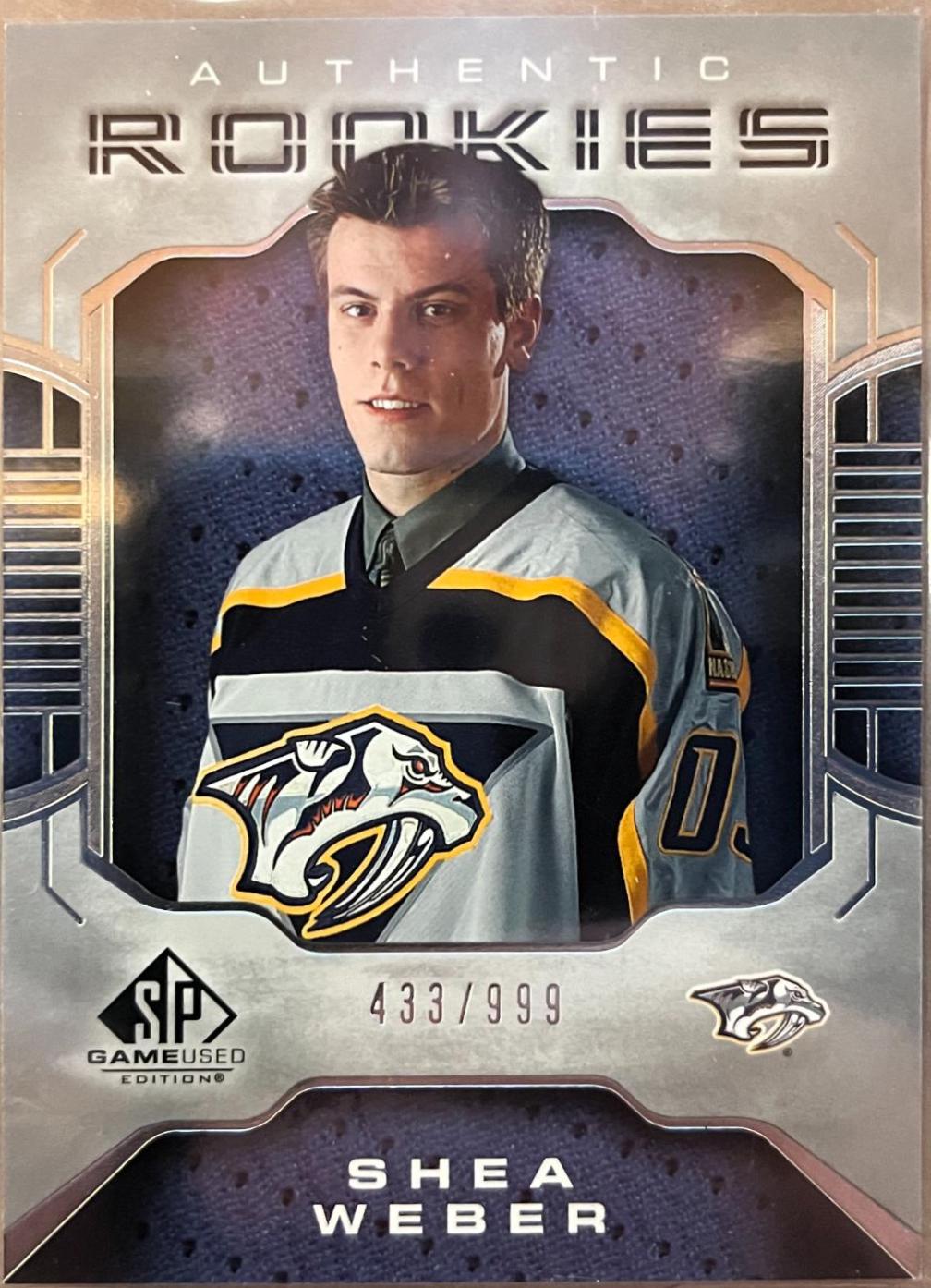 Shea Weber #128 Hockey Cards 2006 SP Game Used