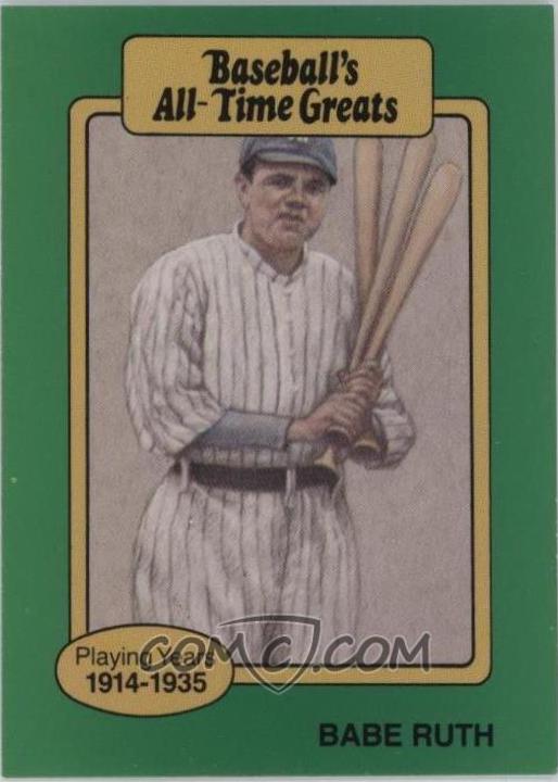 Babe Ruth Baseball Cards 1987 Hygrade All Time Greats