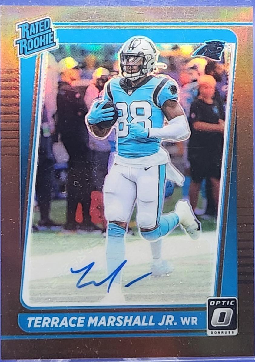 Terrace Marshall Jr. #218 2021 Panini Donruss Optic Rated Rookies Autograph Football