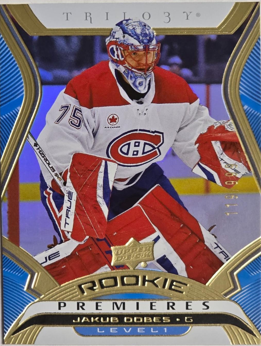 Jakub Dobes #T-2 Hockey Cards 2024 Upper Deck Trilogy Rookie Premiere