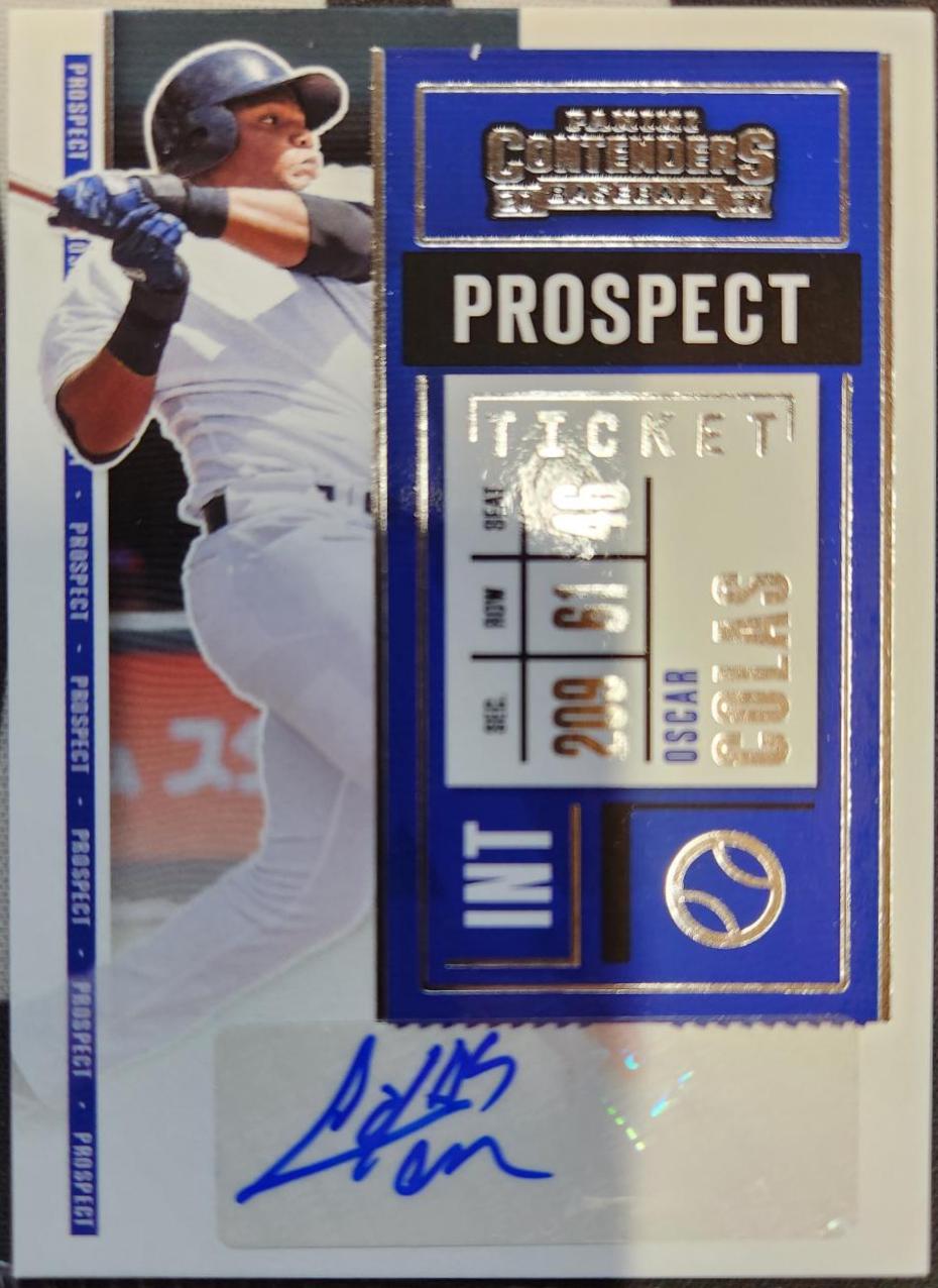 Oscar Colas #PT2-OC Baseball Cards 2020 Panini Contenders Prospect Ticket Autographs