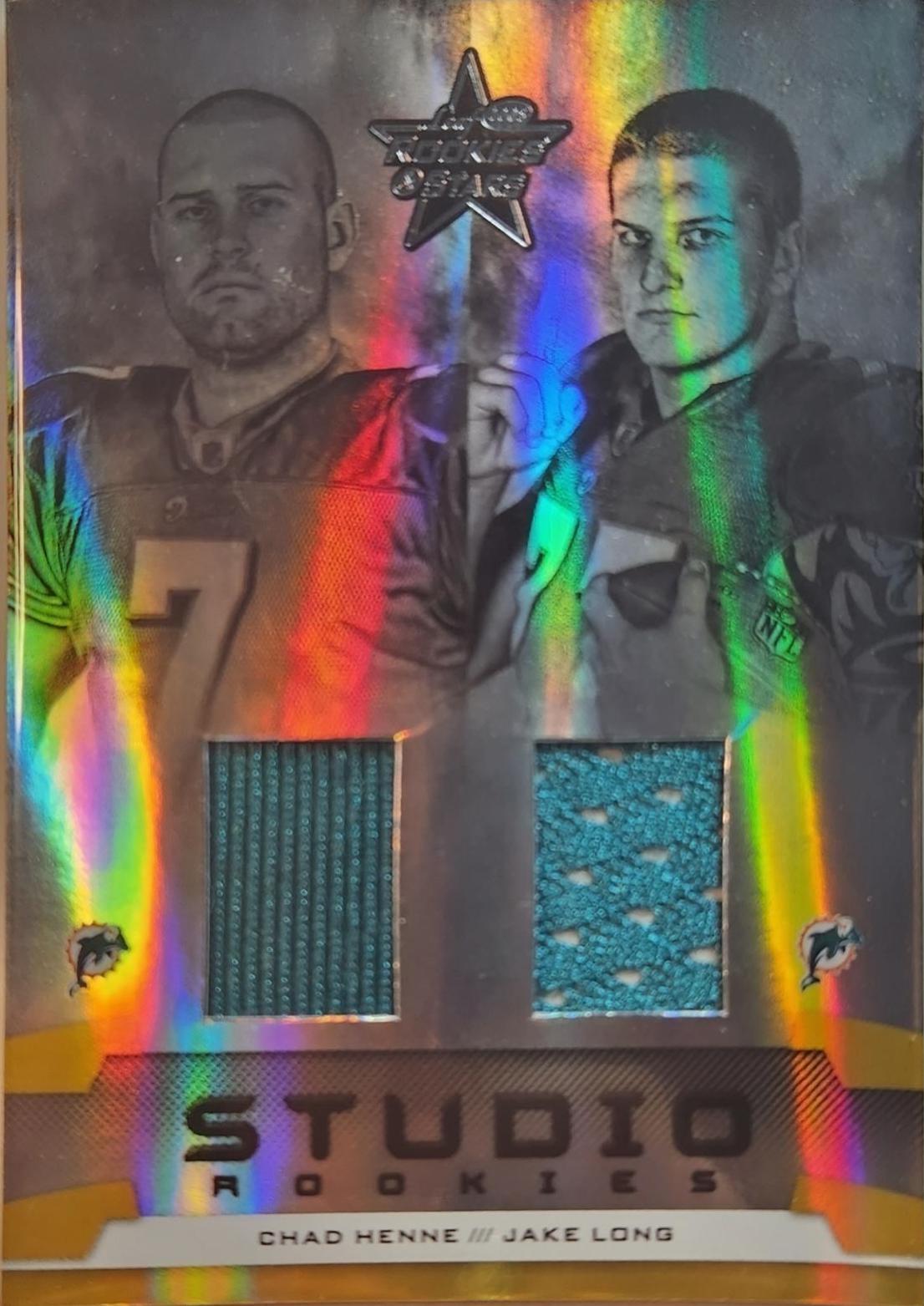 Chad Henne /// Jake Long #SRC-8 Football Cards 2008 Leaf Rookies & Stars Studio Rookies