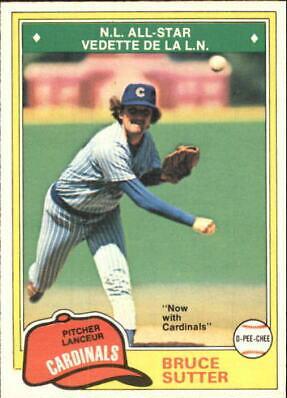 Bruce Sutter #9 Baseball Cards 1981 O Pee Chee