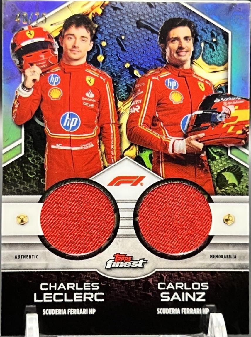 Carlos Sainz / Charles Leclerc #FDR-SF Racing Cards 2024 Topps Finest Formula 1 Duos Relic
