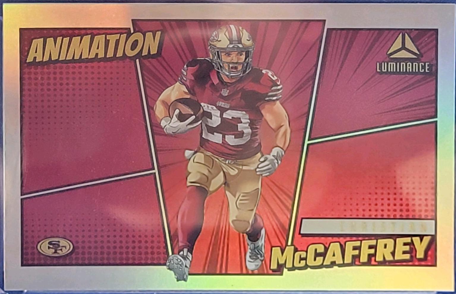 Christian McCaffrey #ANI-CMY Football Cards 2024 Panini Luminance Animation