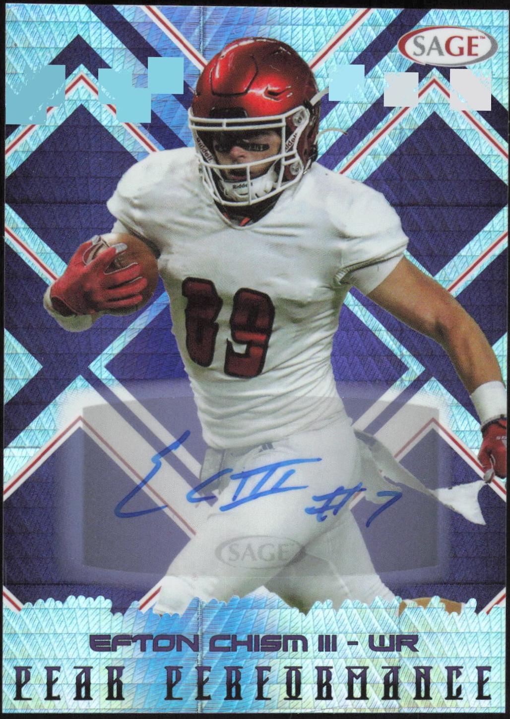 Efton Chism III #PKA-EC Football Cards 2025 Sage Hit Peak Performance Signature