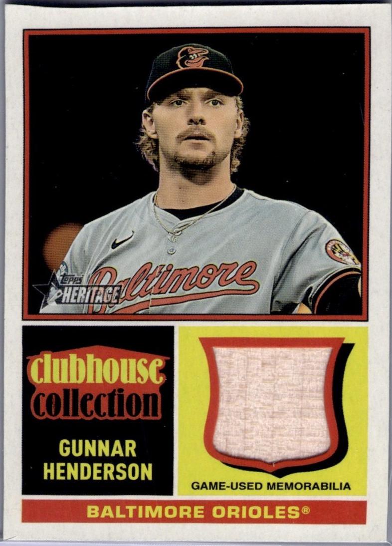 Gunnar Henderson #CCR-GH Baseball Cards 2025 Topps Heritage Clubhouse Collection Relic