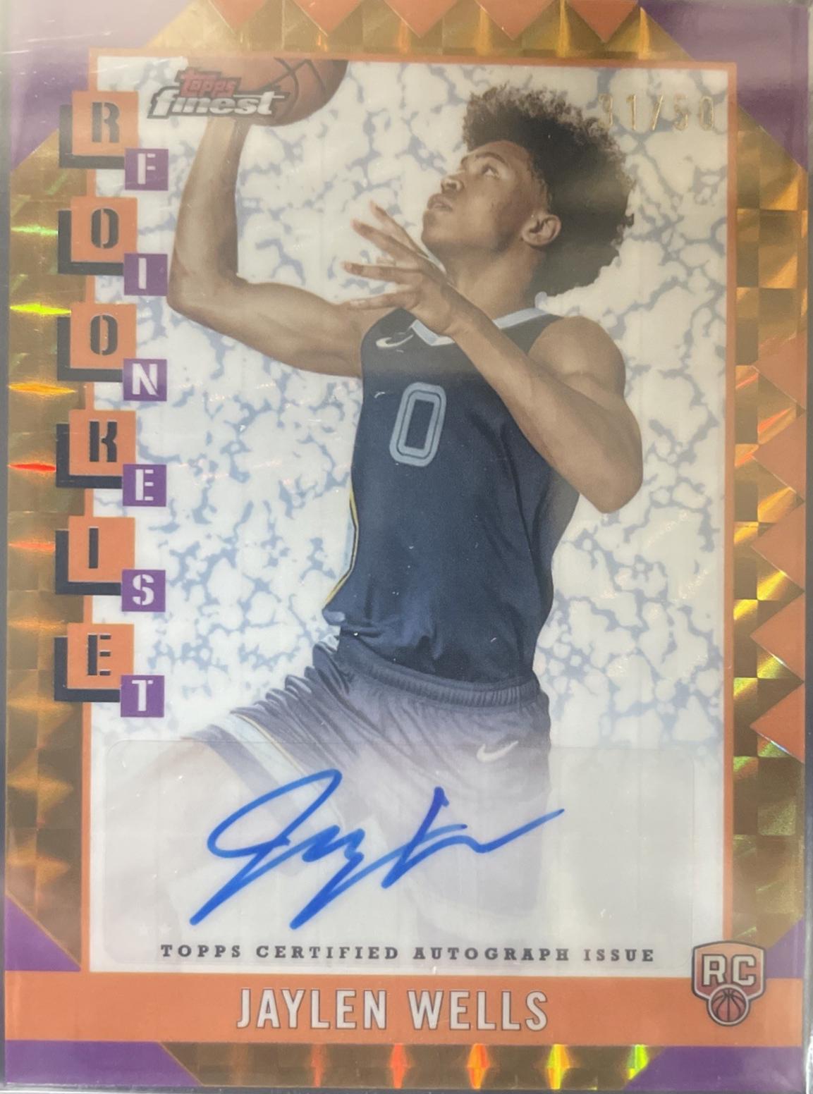 Jaylen Wells [Gold Refractor] #RFA-JW
