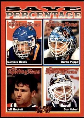 Dominik Hasek Daren Puppa Jeff Hackett Guy Hebert #147 Hockey Cards 1996 Fleer
