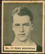 Rene Boudreau #117 Hockey Cards 1937 V356 World Wide Gum