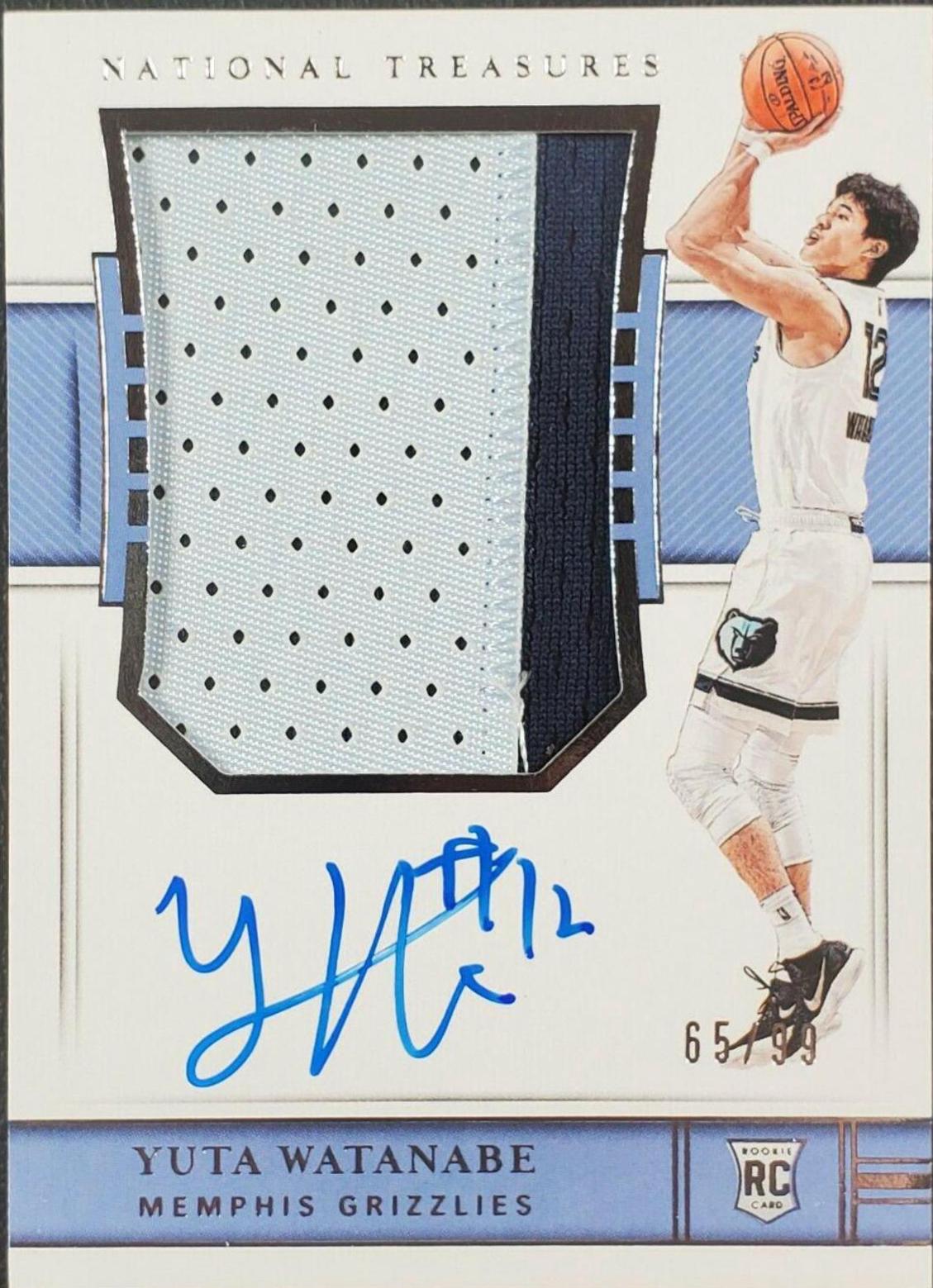 Yuta Watanabe Patch Autograph #150 2018 Panini National Treasures Basketball