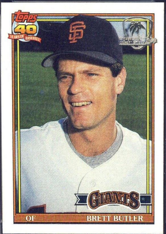 Brett Butler #325 Baseball Cards 1991 Topps Desert Shield
