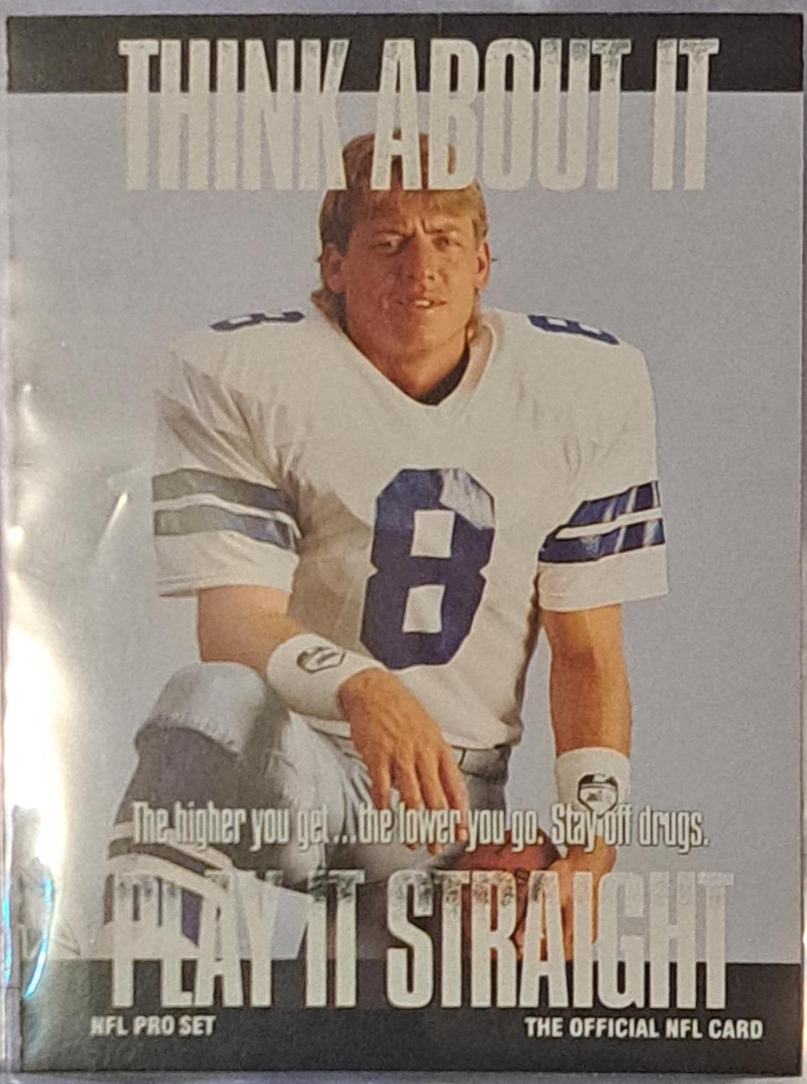Think About It :Troy Aikman #372 Football Cards 1991 Pro Set