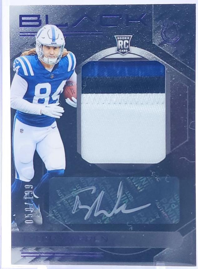 Tyler Warren #41 2025 Panini Black Football Rookie Patch Autographs