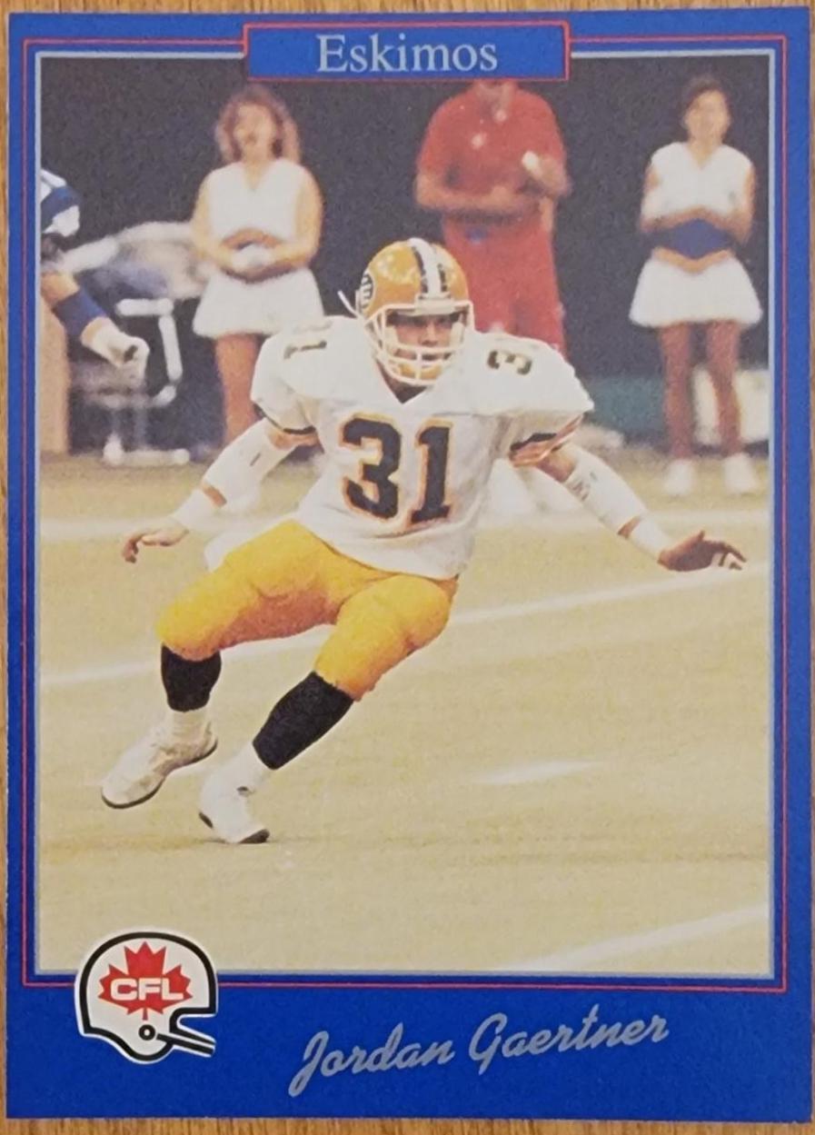 Jordan Gaertner #19 1991 Jogo Cfl Football