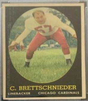 Carl Brettschnieder #28 Football Cards 1958 Topps
