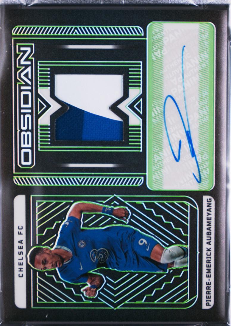 Pierre-Emerick Aubameyang #JA-PEA 2022 Panini Obsidian Jersey Autographs Soccer