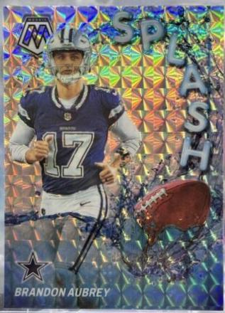 Brandon Aubrey #SS-BAY Football Cards 2024 Panini Mosaic Splash