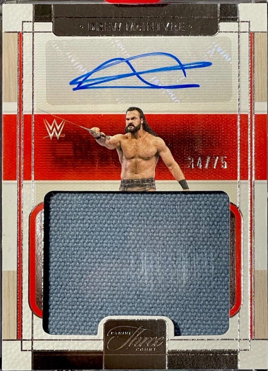 Drew McIntyre #17 Wrestling Cards 2024 Panini Three Count WWE Massive Mat Autograph