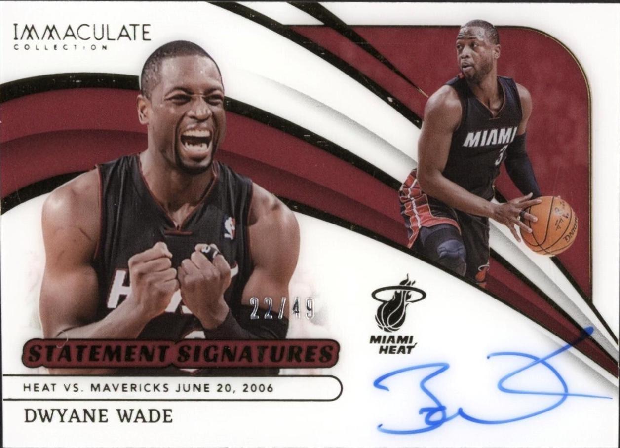 Dwyane Wade #11 Basketball Cards 2023 Panini Immaculate Statement Signatures