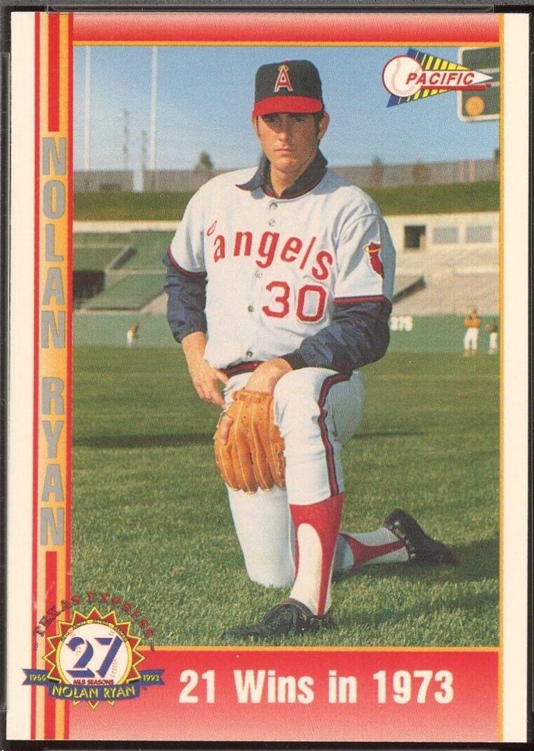 21 Wins in 1973 #28 Baseball Cards 1993 Pacific Nolan Ryan 27th Season