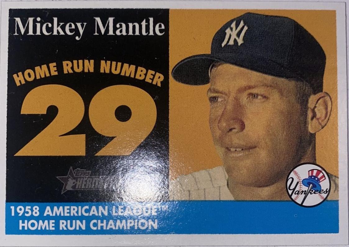 Mickey Mantle #MHRC29 Baseball Cards 2007 Topps Heritage 1958 Home Run Champion